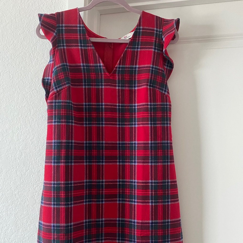 Vineyard Vines Festive Plaid Dress, V-Neck